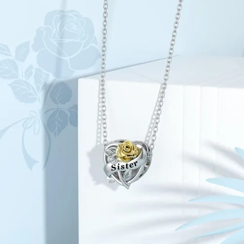 Vista 3 de DALARAN Abalorios de plata de ley 925 para madre, hija, hermana, esposa, amiga, abuela, abalorios para pulsera y collar