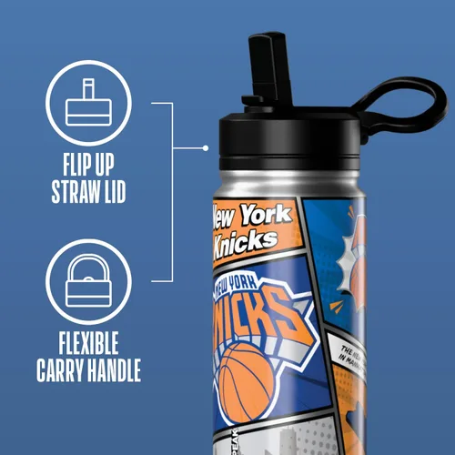 Vista 60 de Hydrapeak x NBA Los Angeles Lakers Botella de agua de 591 ml de acero inoxidable, botella deportiva con doble pared aislada con licencia