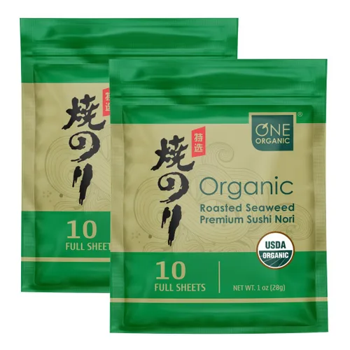 Vista 9 de ONE ORGANIC Sushi Nori Premium - Algas orgánicas tostadas (10 hojas completas)