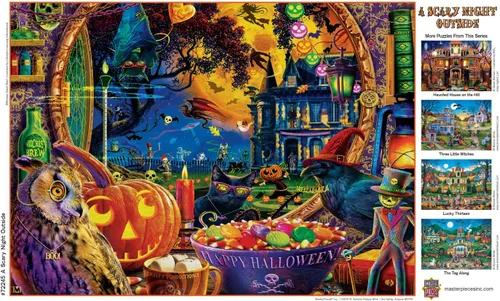 Vista 6 de Masterpieces Rompecabezas de 300 piezas para adultos y familias, una noche aterradora al aire libre, 19.25 x 26.63 pulgadas