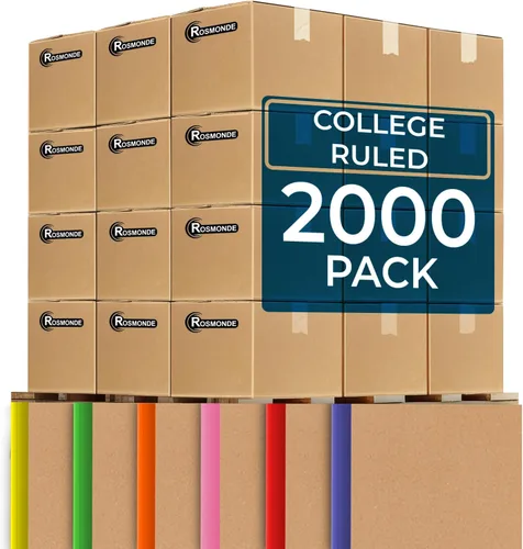 Vista 13 de Rosmonde Cuadernos de composición con rayas universitarias, paquete de 5, 200 páginas (100 hojas), 9-3/4 x 7-1/2 pulgadas, libro de composición