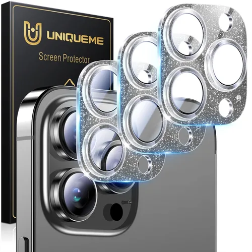 Vista 46 de UniqueMe para Paquete de 3 Protectores de Lente de Cámara para iPhone 15 Pro/iPhone 15 Pro Max, [Protección contra Caídas] [Compatible con Fundas]