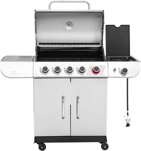 Royal Gourmet SG5002 Parrilla de gas propano de 5 quemadores con quemador lateral y quemador de sellado, parrilla de gas de acero inoxidable con