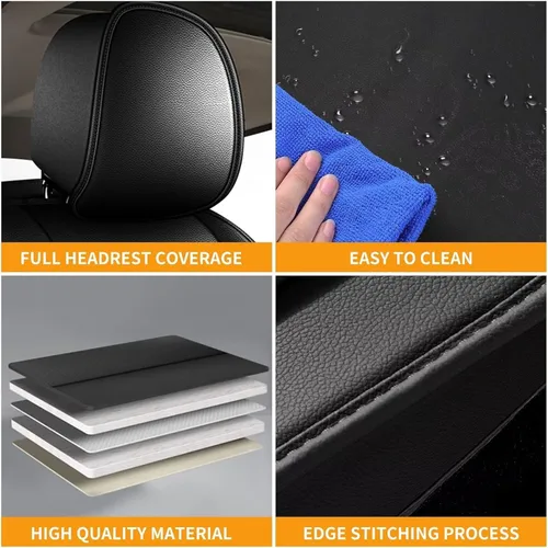 Vista 183 de Fundas de asiento para Toyota 4runner 2003-2025, fundas de asiento de automóvil de cuero impermeables, resistentes a los arañazos, fáciles