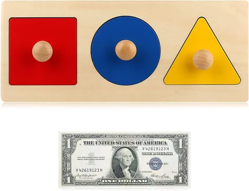 Vista 6 de Rompecabezas Montessori de Múltiples Formas, Primeras Formas, Rompecabezas de Madera con Perilla Jumbo, Rompecabezas de Formas Geométricas