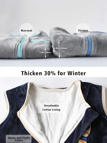 Vista 9 de Sincere Saco de dormir para bebé, primavera, otoño, cálido, saco de dormir para caminar con piernas, mantas de pijama, 6 meses a 4 años