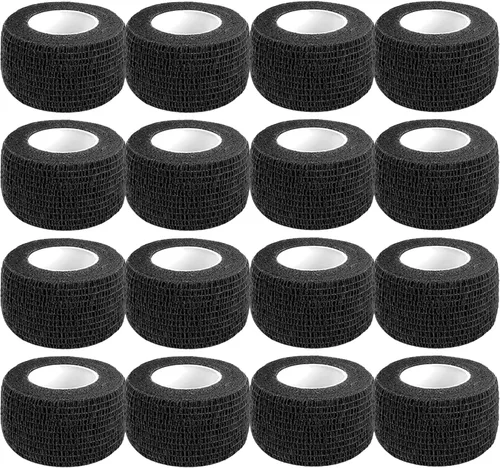 Vendaje autoadhesivo, 2.5 cm x 5 metros, 16 paquetes de vendajes elásticos flexibles cohesivos, vendaje veterinario, cinta para tatuajes, deportes,