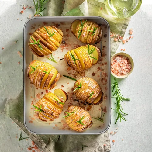 Vista 6 de P&P CHEF Sartén para lasaña de 9.3 pulgadas, bandeja de acero inoxidable para hornear, bandeja rectangular para brownie para hornear lasaña/carnes