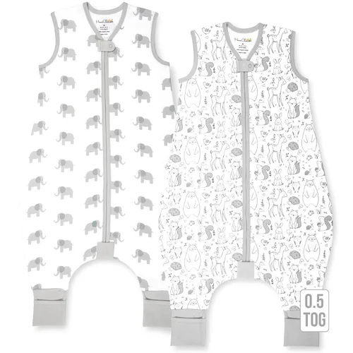 Mama Cheetah - Saco de Dormir para Niños Pequeños con Pies 3T-4T, Manta Portátil para Bebés con Piernas de Algodón Orgánico 0.5 TOG, Saco de Dormir