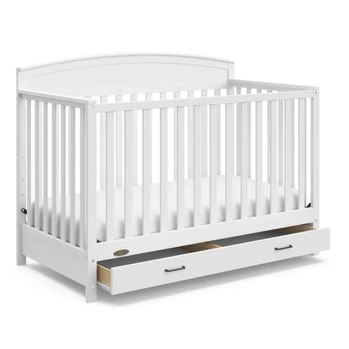 Vista 54 de Graco Benton 5 en 1 Cuna Convertible (Gris) – Certificado GREENGUARD Gold, se convierte de cuna para bebé a cama infantil, diván y cama