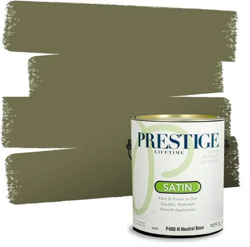 Vista 154 de PRESTIGE Paints - Pintura exterior e imprimación en uno, 1 galón, satinado, verde Bayou