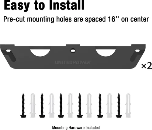 Vista 3 de UNITEDPOWER Soporte de amoladora angular - Estante de almacenamiento/soporte de 4 bahías con colgador de cable, soporte de montaje en pared