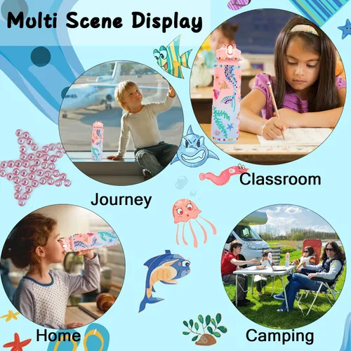 Vista 6 de Kits para Decorar Tu Propia Botella de Agua para Niñas de 4 a 12 Años, Adhesivos de Gemas para Botellas de Agua de Niñas, Kits de Artes