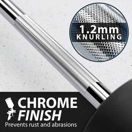 Vista 3 de Synergee Fixed Barbell Pre Weighted Straight Steel Bar with Rubber Weights - Fixed