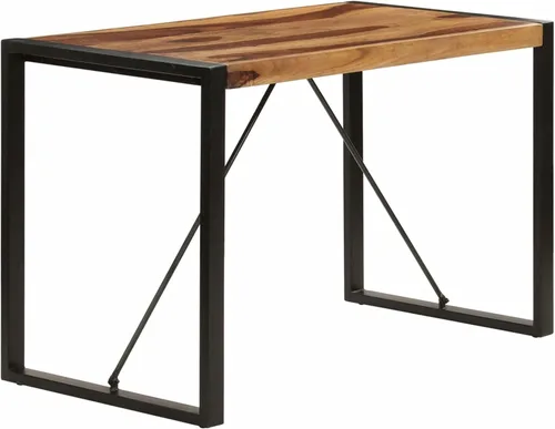 Vista 5 de REWIS Mesa de comedor Mesa de comedor de madera Redonda Mesa de comedor de madera para Comedor 47.2"x23.6"x29.9" Madera maciza de Sheesham