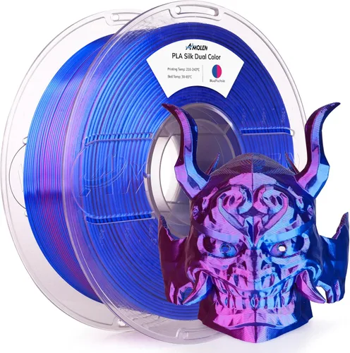 Vista 34 de AMOLEN Filamento PLA de Seda para Impresora 3D, Filamento PLA Kingfisher Rainbow Multicolor Brillante 1.75mm, Filamento de Impresión 3D PLA