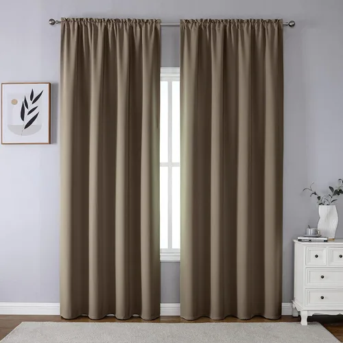 Vista 21 de CUCRAF - Juego de 2 paneles de cortinas opacas de 54 pulgadas, cortina con bolsillo para varilla y pestaña trasera, cortinas oscuras con aislamiento
