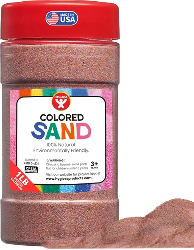 Vista 9 de Hygloss Products - Arena de juego de colores , balde de arena de manualidades colorido, 1 libra, arcoíris brillante