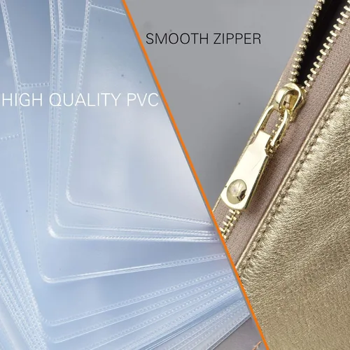 Vista 7 de Easyoulife - Monedero de cuero con cremallera, billetera portatarjetas para mujer, bloqueo RFID