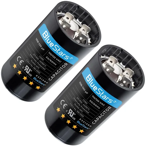 Vista 15 de Capacitor de arranque de motor [2025 Actualizado] BlueStars 88-108 uf MFD 330 VAC Voltios redondo AC eléctrico de reemplazo - Compatible