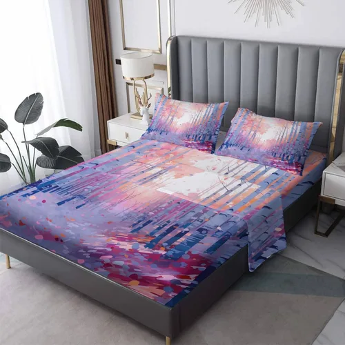 Vista 19 de Bear Sheets - Juego de sábanas de tamaño individual, sábanas de microfibra suave con bolsillo profundo y patrón sin arrugas, 3 piezas