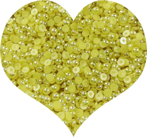 Vista 47 de 1500 piezas de cuentas de media perla beige AB de 4 mm de parte trasera plana para manualidades DIY, cuentas de perlas redondas de plástico