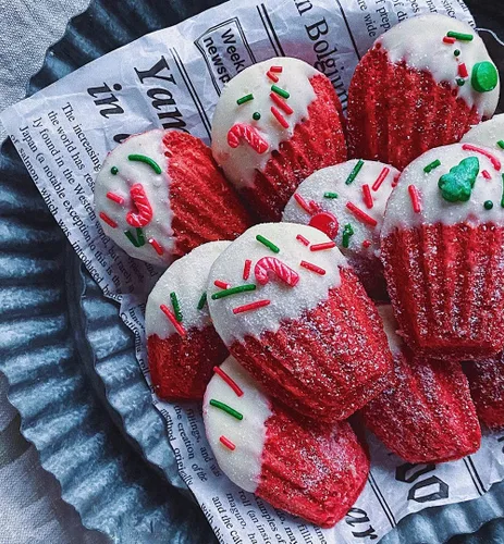 Polvo de Navidad Perla de Azúcar Verde Rojo 120g/ 4.2oz para hornear Árbol de Navidad de 4 celdas comestible, decoración de pastel, toppers para