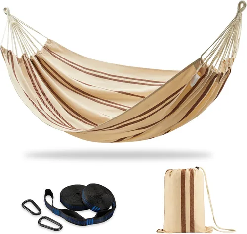 Vista 7 de CHULIM Hamaca doble brasileña con correas de árbol, extragrande de 94 x 63 pulgadas, hamaca para 2 personas para patio trasero al aire libre e