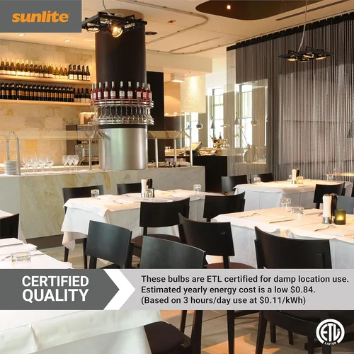 Vista 6 de Sunlite Foco LED PAR16 empotrable de cuello largo, 7 vatios, (reemplazo halógeno de 75 W), 500 lúmenes, base mediana (E26), regulable, certificación