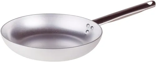 Pentole Agnelli ALMA111BB36 - Sartén profesional de aluminio de 0.118 in con un mango, diámetro 14.2 in, metal, color plateado