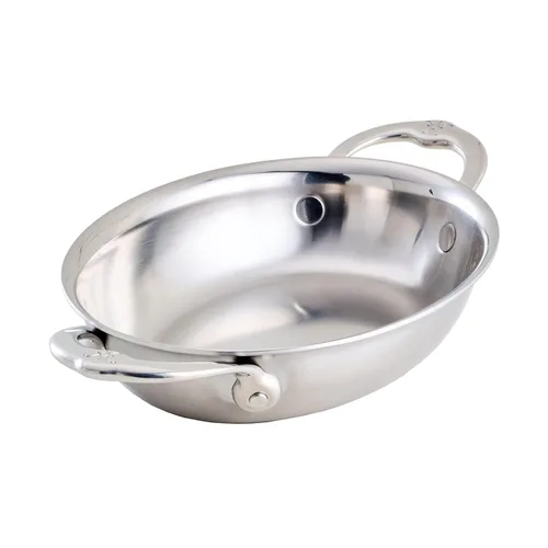 Hestan Provisions - Fuente ovalada para hornear gratinada, acero inoxidable revestido de 8 x 6 pulgadas, bandeja pequeña para asar, apta para horno