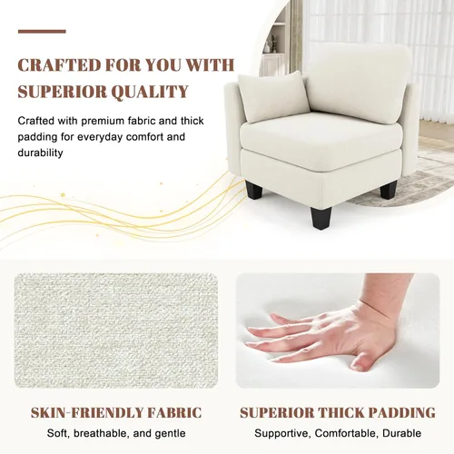 Vista 6 de Sofá seccional con sofá cama, sofá modular de 6 plazas, cómodos sofás seccionales convertibles, sofás convertibles con otomanos, sofás seccionales