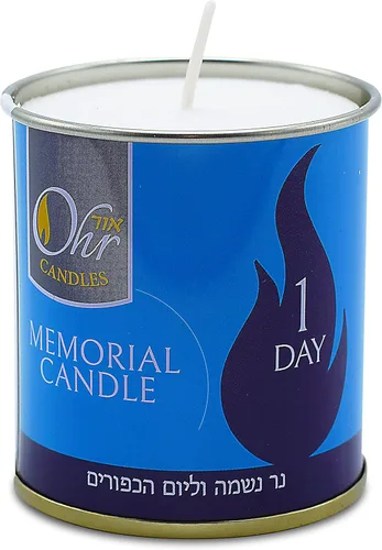 Vista 6 de Vela Yahrzeit de 1 día – Paquete de 6 – 24 horas Kosher Yahrtzeit Memorial y Yom Kippur vela en soporte de taza de lata
