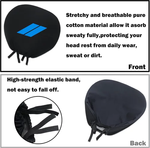 Vista 5 de YOSRTER Fundas para reposacabezas para Dodge Charger Challenger Durango, accesorios de tela negra suave, ajuste universal para todos los modelos