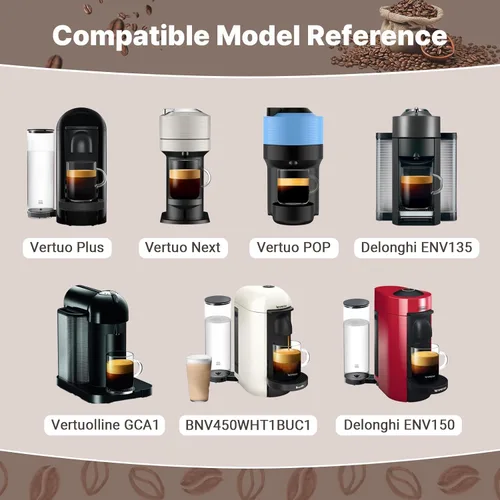 Vista 3 de Cápsulas reutilizables compatibles con Nespresso Vertuo Plus/Vertuo Next/Vertuo POP, cápsulas recargables de acero inoxidable de 2.7 fl oz/ 2.7 oz