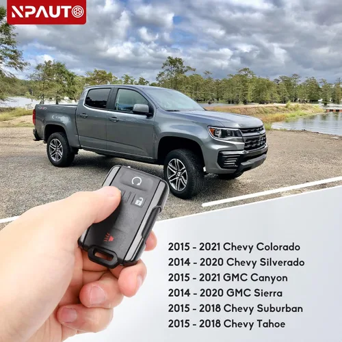 Vista 3 de NPAUTO Llavero compatible con Chevy Silverado GMC Sierra 1500 2500 HD 3500 HD Chevy Colorado GMC Canyon 2015 2016 2017 2018 2019 2020 2021 Control