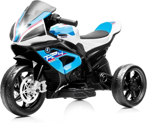 Motocicleta para niños BMW oficial - Juguete de montar de 12 V para niños de 3 a 5 años, motocicleta eléctrica de 3 ruedas con marcha atrás, faro