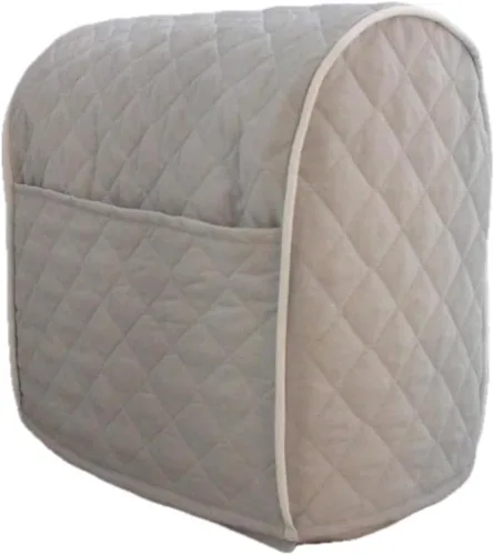 Funda acolchada compatible con batidora de pie KitchenAid, con 2 bolsillos (gris ceniza, 7 cuartos de galón)