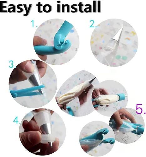 Vista 7 de Kit de herramientas de bolígrafo para decorar pasteles y bolsas de pastelería, kit de herramientas de decoración de pasteles DIY, kit de bolígrafo