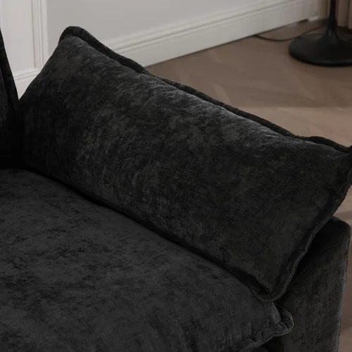 Vista 9 de Modular Sectional Couches Sofa, 4-Seat Cloud Couch with Double Layer Upholstered Seat Cushion, Breathable Chenille Fabric, for Living Room Bedroom