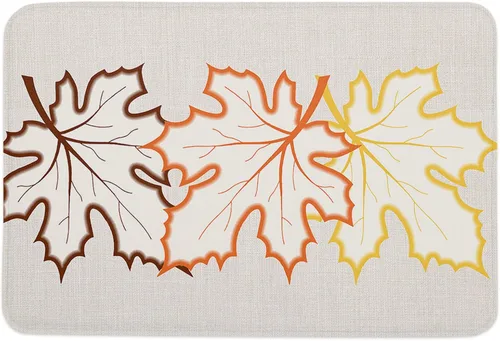 Fall Bathroom Rugs Fall Maple Leaves Fall Bath Mat Sponge Doormat, Yellow Bath Mat Non Slip Washable Durable Carpet for Bathroom Kitchen, 32x20In