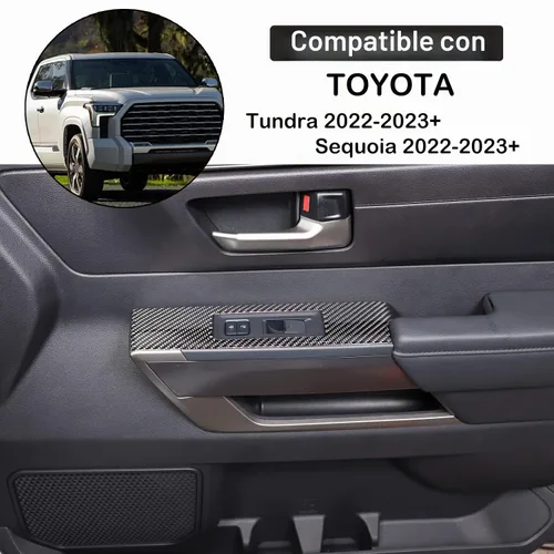 Vista 3 de Aunginsy Cubierta de Panel de Moldura de Botón de Elevación de Vidrio para Puerta de Automóvil Compatible con Toyota Tundra/Sequoia 2022-2025 azul(a)
