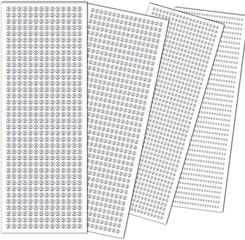 Vista 23 de 1799 piezas 4 hojas de pegatinas de diamantes de imitación 3/4/5/6 mm autoadhesivas para maquillaje de cara, ojos, cabello y cuerpo (Rojo-3/4/5/6mm)
