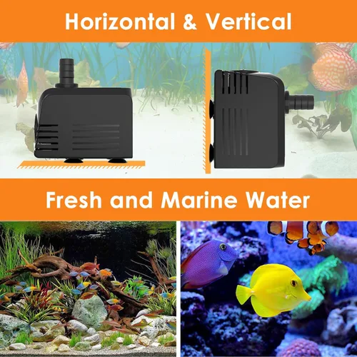 Vista 5 de AquaMiracle Bomba de agua sumergible para acuario con control de flujo, bomba de estanque para estanque, fuente, cascada, estatua, función de agua