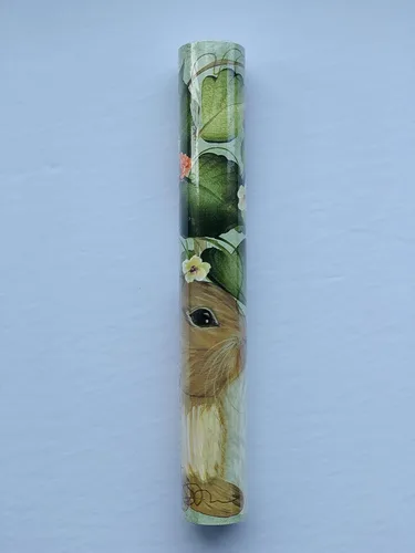 Vista 4 de Dundee Deco BD6305 - Borde de papel pintado prepegado - Blanco natural, conejitos marrones, bordes de pared de conejos diseño retro, 15 pies x 10.25