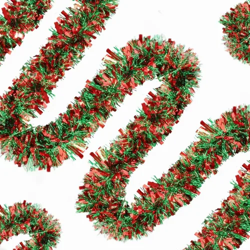 Guirnalda de Oropel Navideño de 50 Pies - Guirnalda Colgante de Oropel Metálico Brillante Trenzado para Árbol de Navidad, Hogar, Escaleras,