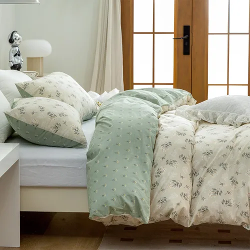 Vista 6 de Funda de edredón floral tamaño King, microfibra cepillada de 3 piezas, juego de ropa de cama floral tamaño King, funda de edredón tamaño King, funda