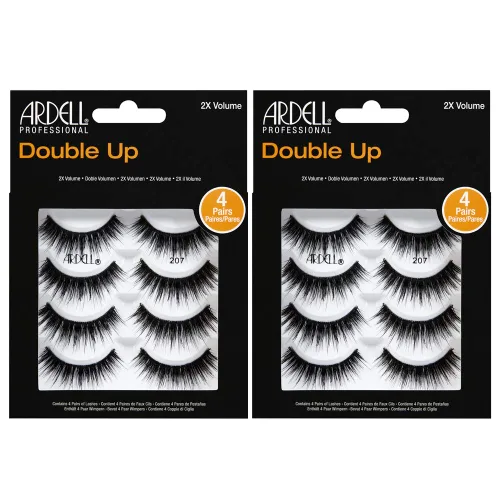 Vista 10 de Ardell Pestañas postizas que se duplican 207, dos veces el volumen, estilo de pestañas redondas, pestañas reutilizables, 4 pares, 1 paquete