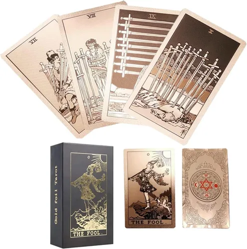 Vista 5 de VOVCIG Cartas de Tarot bilingües - Inglés y Español, Incluye Libro Guía y Mantel Especial