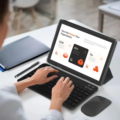 Vista 6 de Tablet COOPERS Android 15, tablet de 10 pulgadas 18 GB RAM+128 GB ROM 2 TB ampliable, procesador Quad-core de 2.0 Ghz, WiFi 5G WiFi6 BT5.0, cámaras